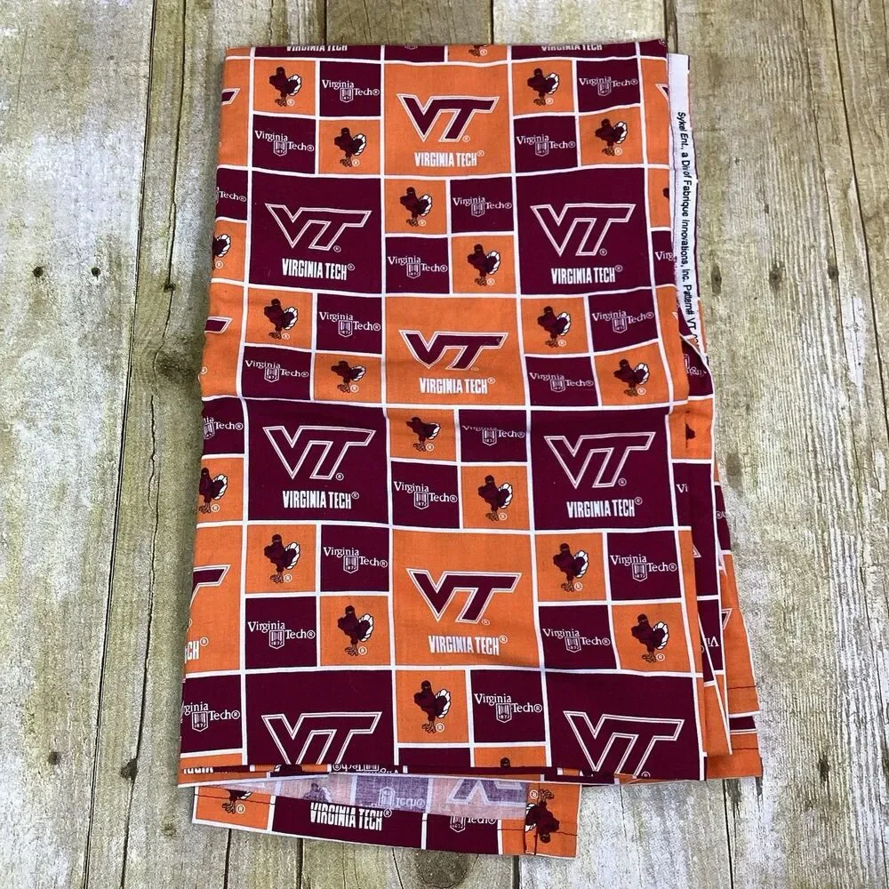 Virginia Tech VT Hokies Fabric Tablecloth Handmade Tailgate Party